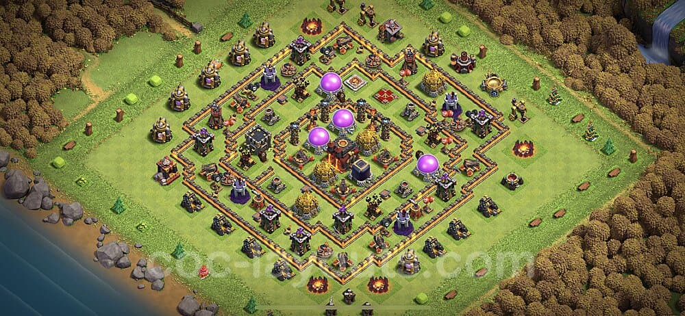TH10 War Base Plan – Anti 3-Star with Base Link CoC 2026