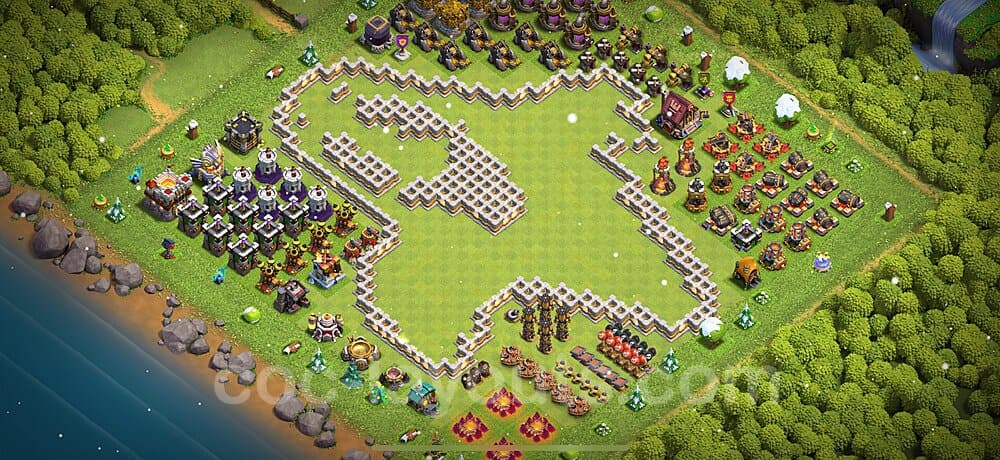 Pro TH11 War Design – Solid Defense Base Link 2025