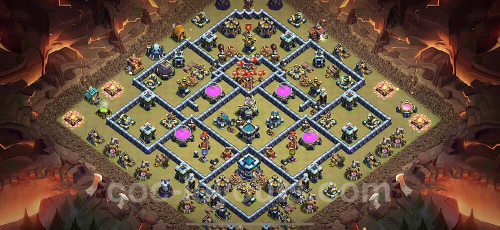 TH13 Hybrid Setup – Anti 3-Star Defensive Layout Updated 2026