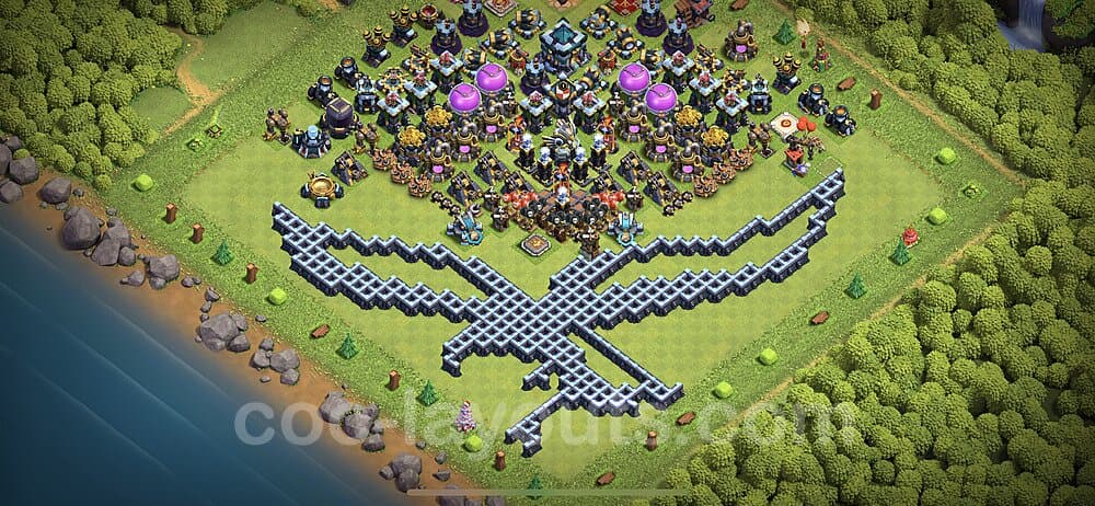TH13 War Base with Copy Link – Solid Defense Strategy CoC 2026