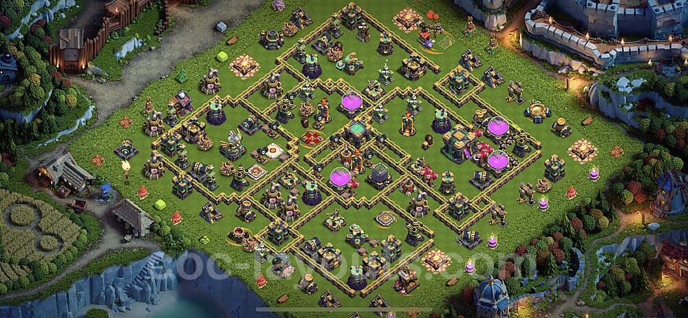 Clash of Clans TH14 Hybrid Base β Hybrid Defense Design 2025