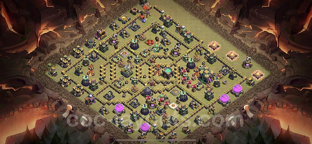 TH14 Solid Defense Base – Competitive War Layout CoC 2026