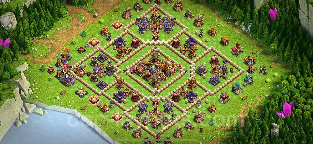 Clash of Clans TH16 Trophy Base – Trophy Pushing Design 2025