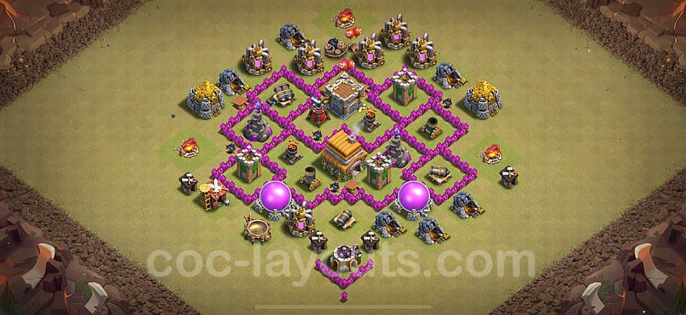 Clash of Clans TH6 War Base – Anti Air Design Season 2026