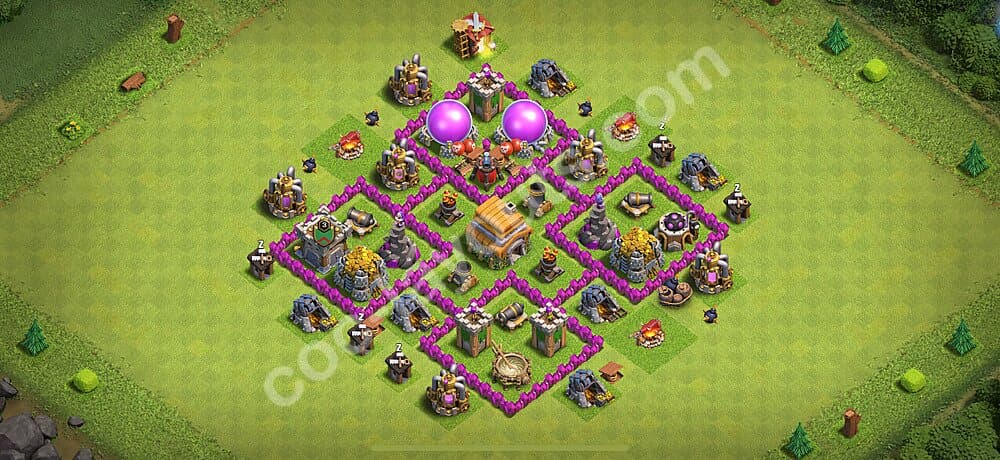 Dominate with This TH6 Hybrid Base – Anti 3-Star Season 2026