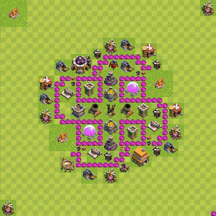 Resource Protection Layout for TH6 β Proven Farming Base Updated 2026