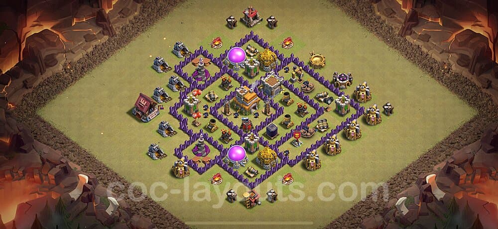 Best TH7 Hybrid Base – Anti 2-Star Plan CoC 2026
