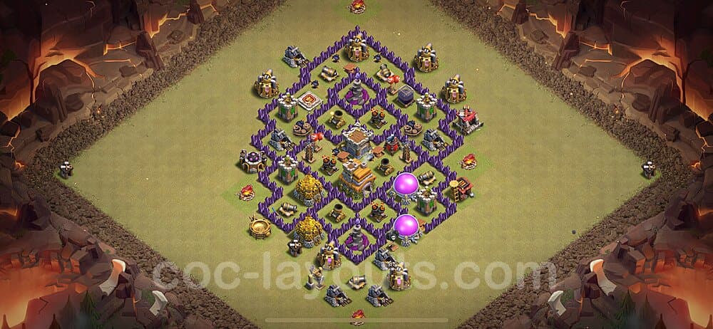 High Win-Rate TH7 Hybrid Base β Anti 3-Star Layout CoC 2026
