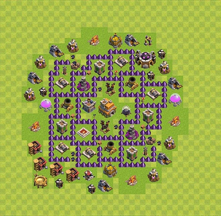 TH7 Base with Copy Link – Trophy Pushing Trophy Layout CoC 2026