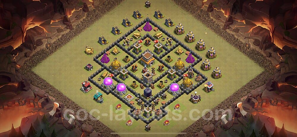 TH8 War Base Plan – Anti 2-Star with Base Link Season 2026