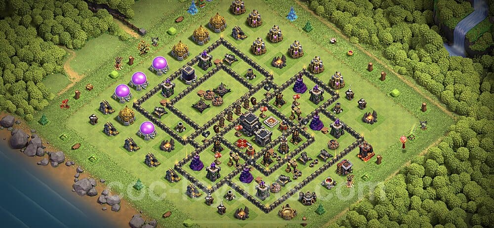 TH9 War Base with Link – Anti Everything Layout Updated 2026