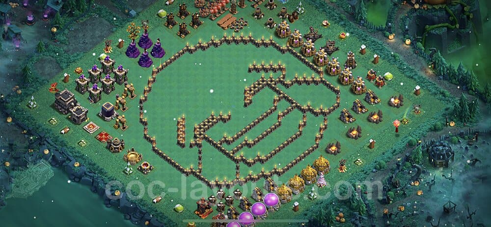 TH9 War Base with Link β Solid Defense Layout 2025