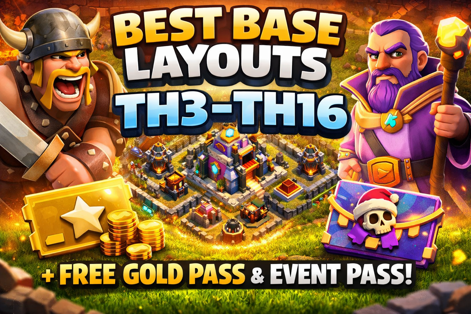 Best Clash of Clans Base Layouts (TH3-TH16): War, Farming, and Event Progress Guide